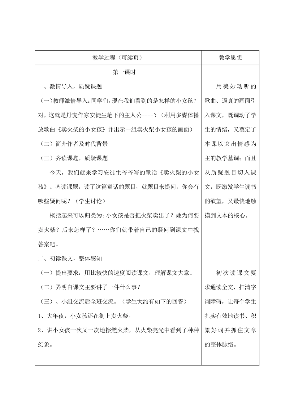 《卖火柴的小女孩》导学案_第2页