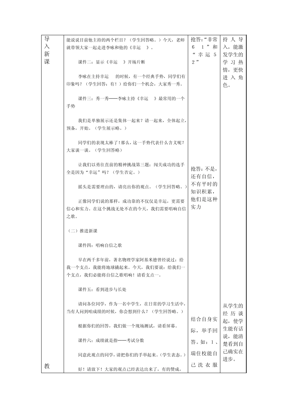 《唱响自信之歌》教案设计_第2页