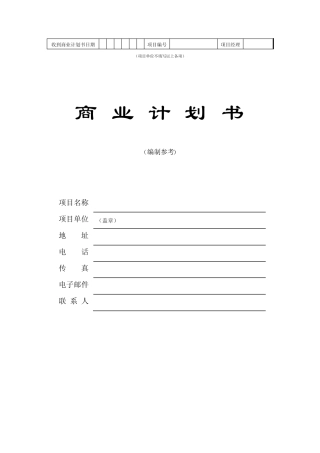《商业计划书》标准版本