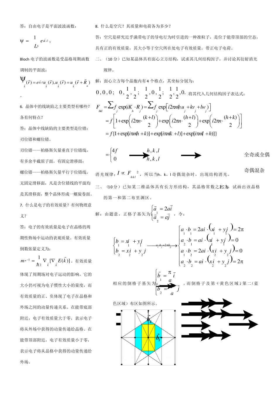 《固体物理学》测验题_第2页