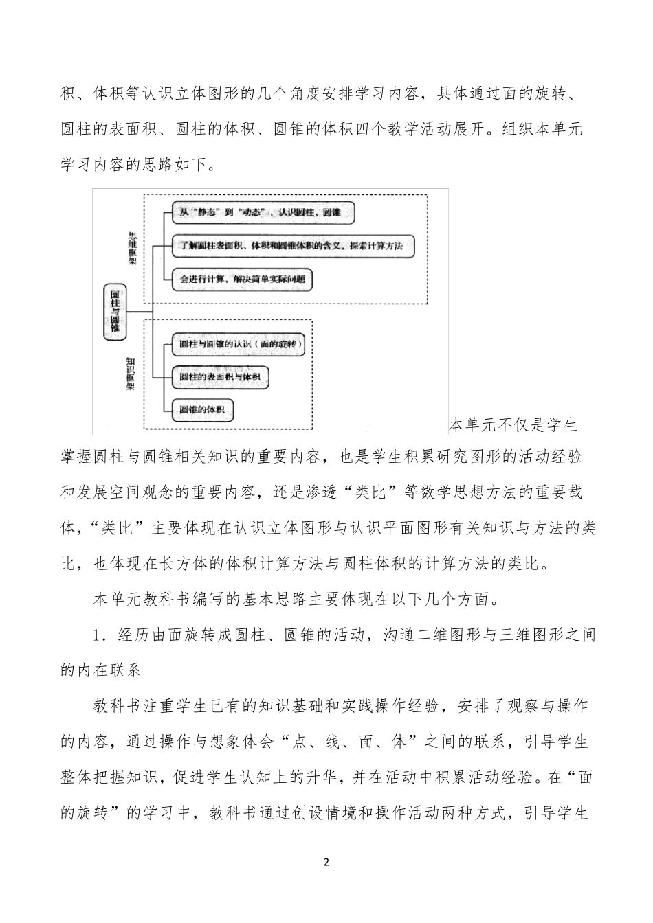 《圆柱与圆锥》单元分析_第2页