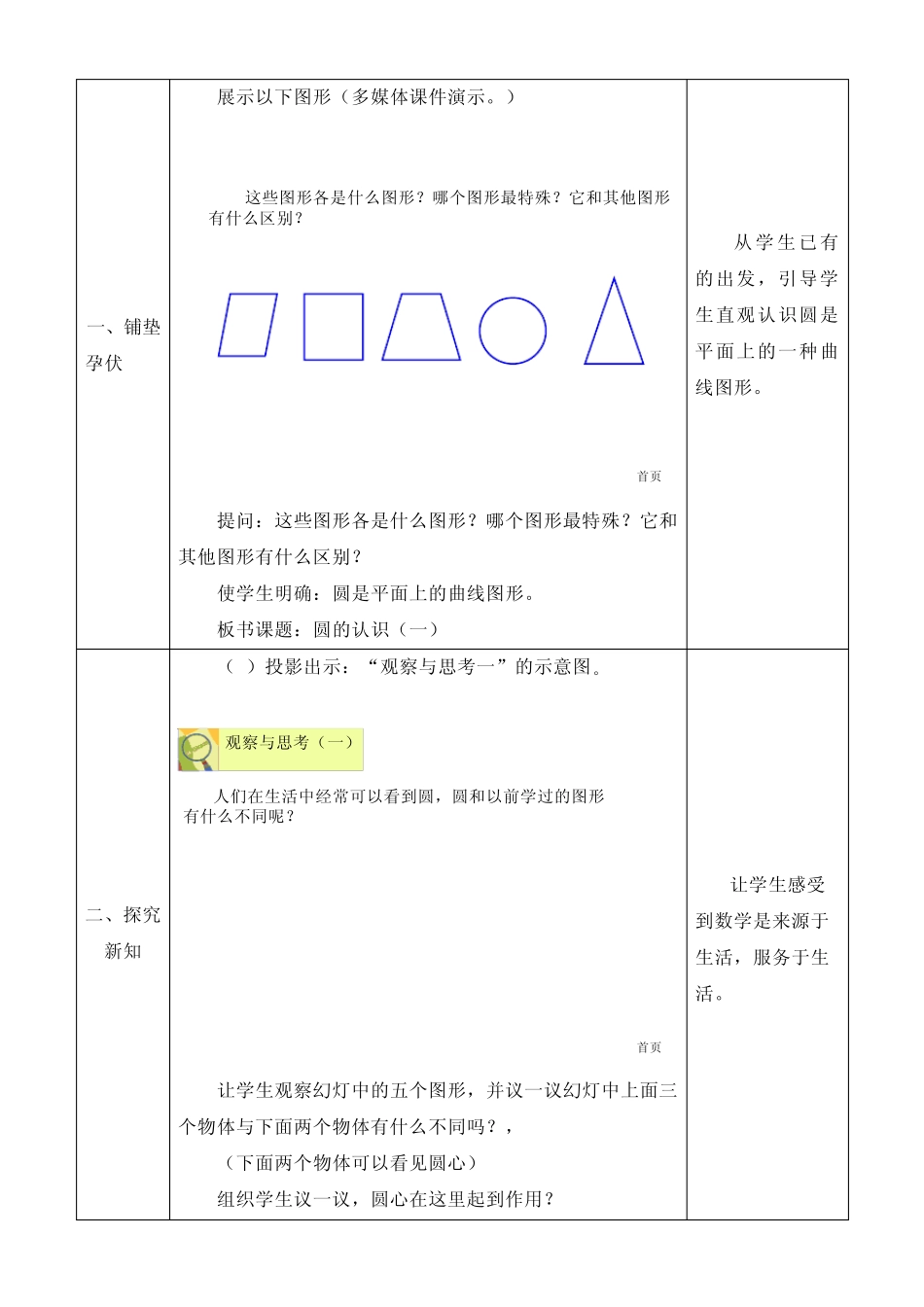 《圆的认识一》教学课件设计意图说明_第2页