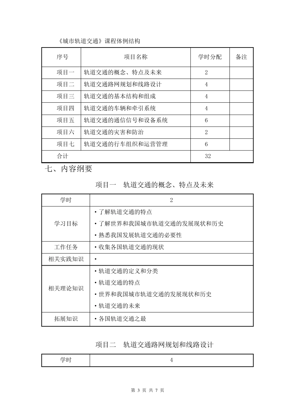 《城市轨道交通》课程标准_第3页