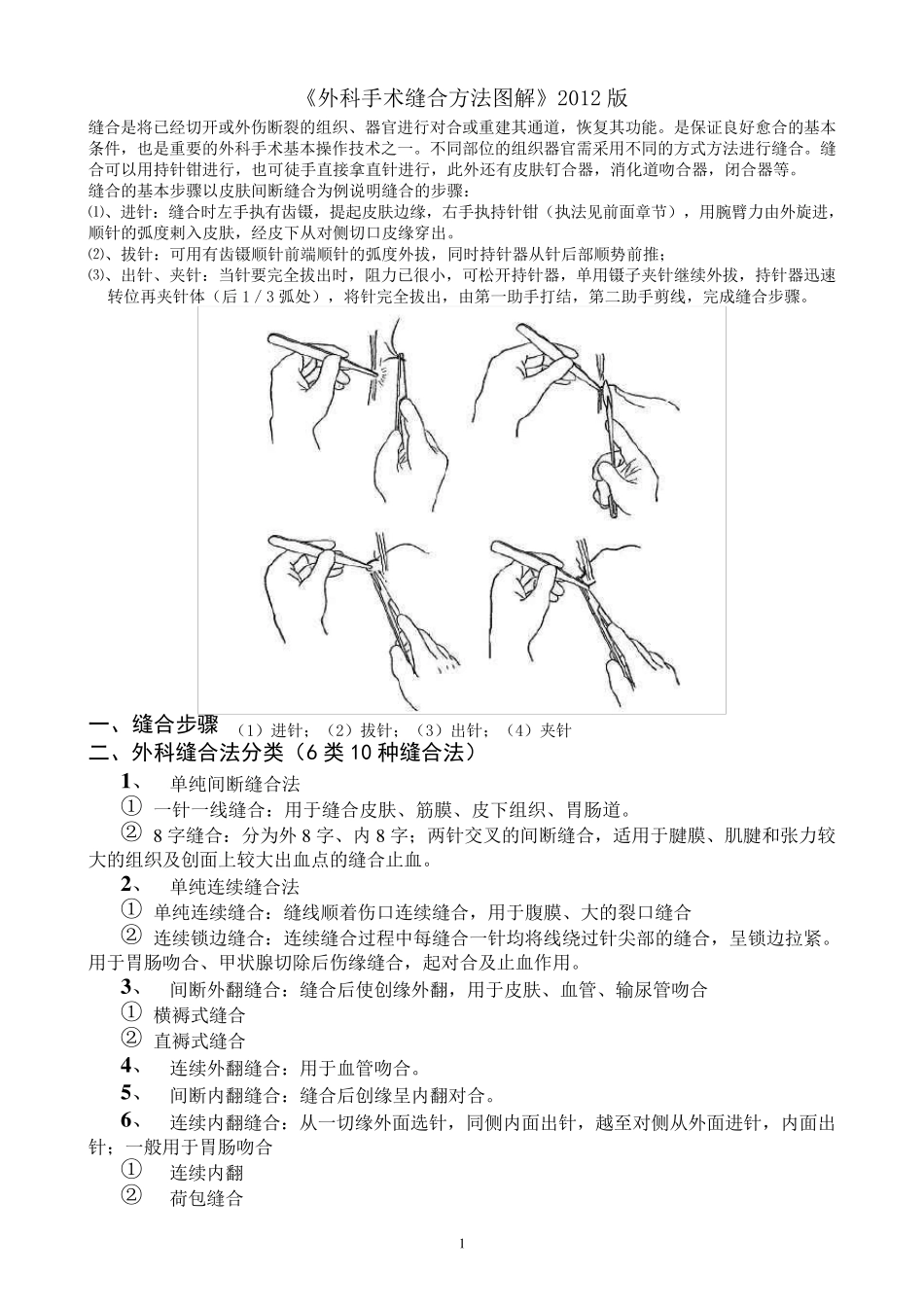《外科手术缝合方法图解》2012版_第1页