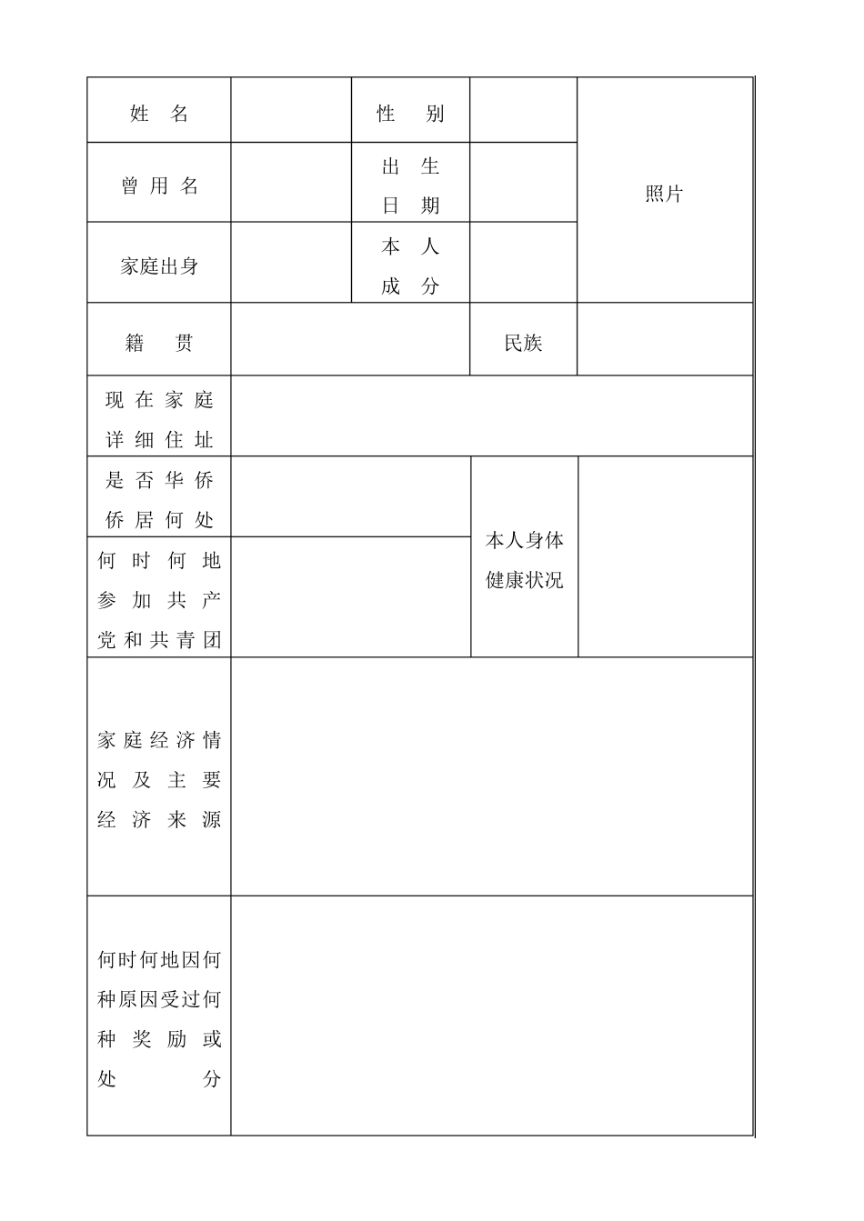 《大学毕业生登记表》_第3页