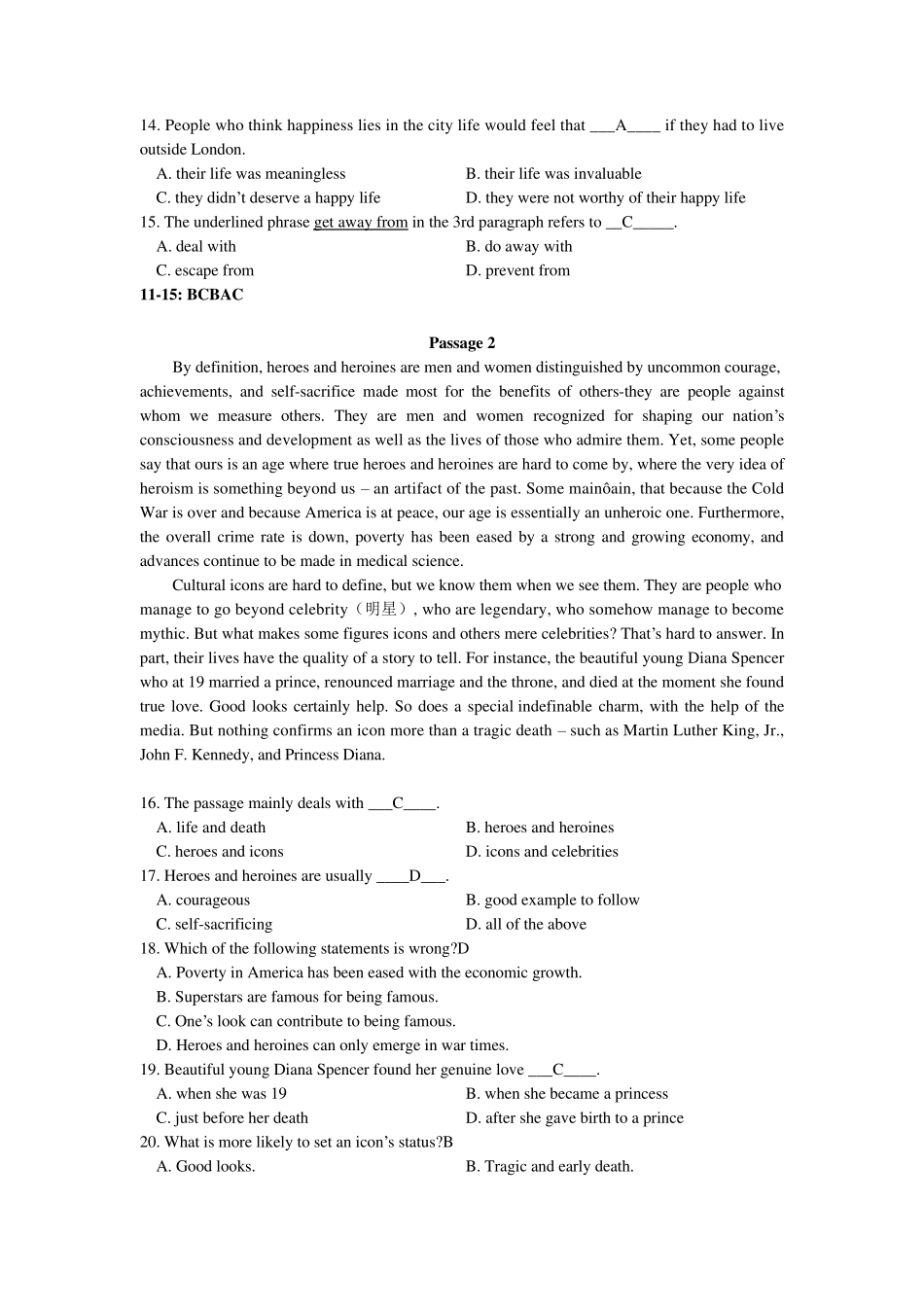 《大学英语(B)》模拟试题5及参考答案_第3页