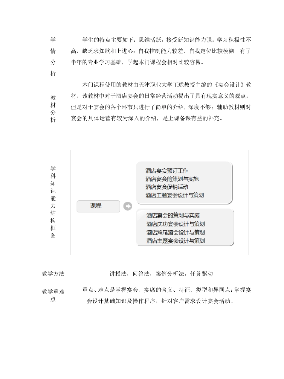 《宴会与菜单设计》课程设计及教案_第3页