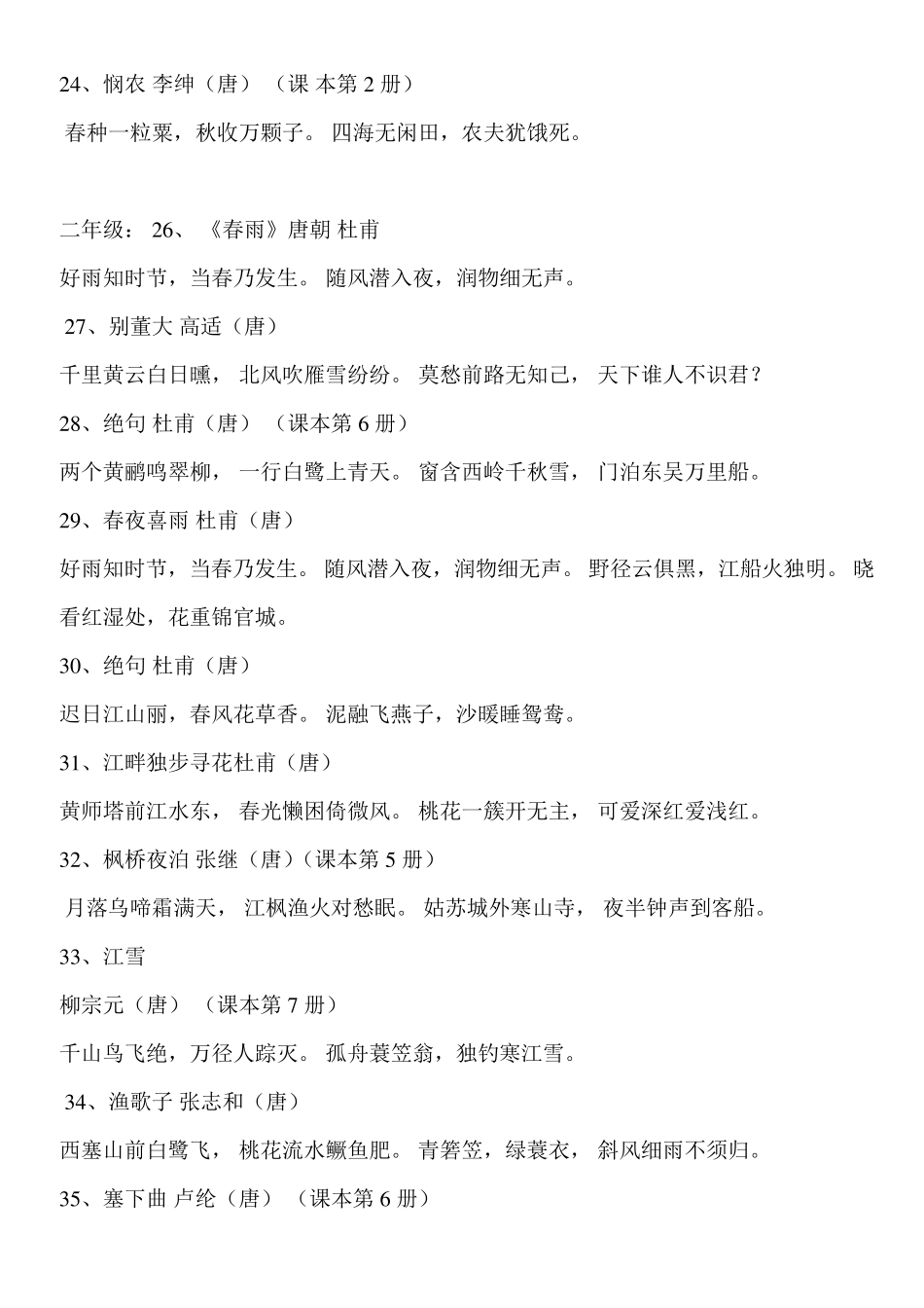 《小升初》六年级总复习之小学生必背古诗词160首(完全版)整理后版_第3页