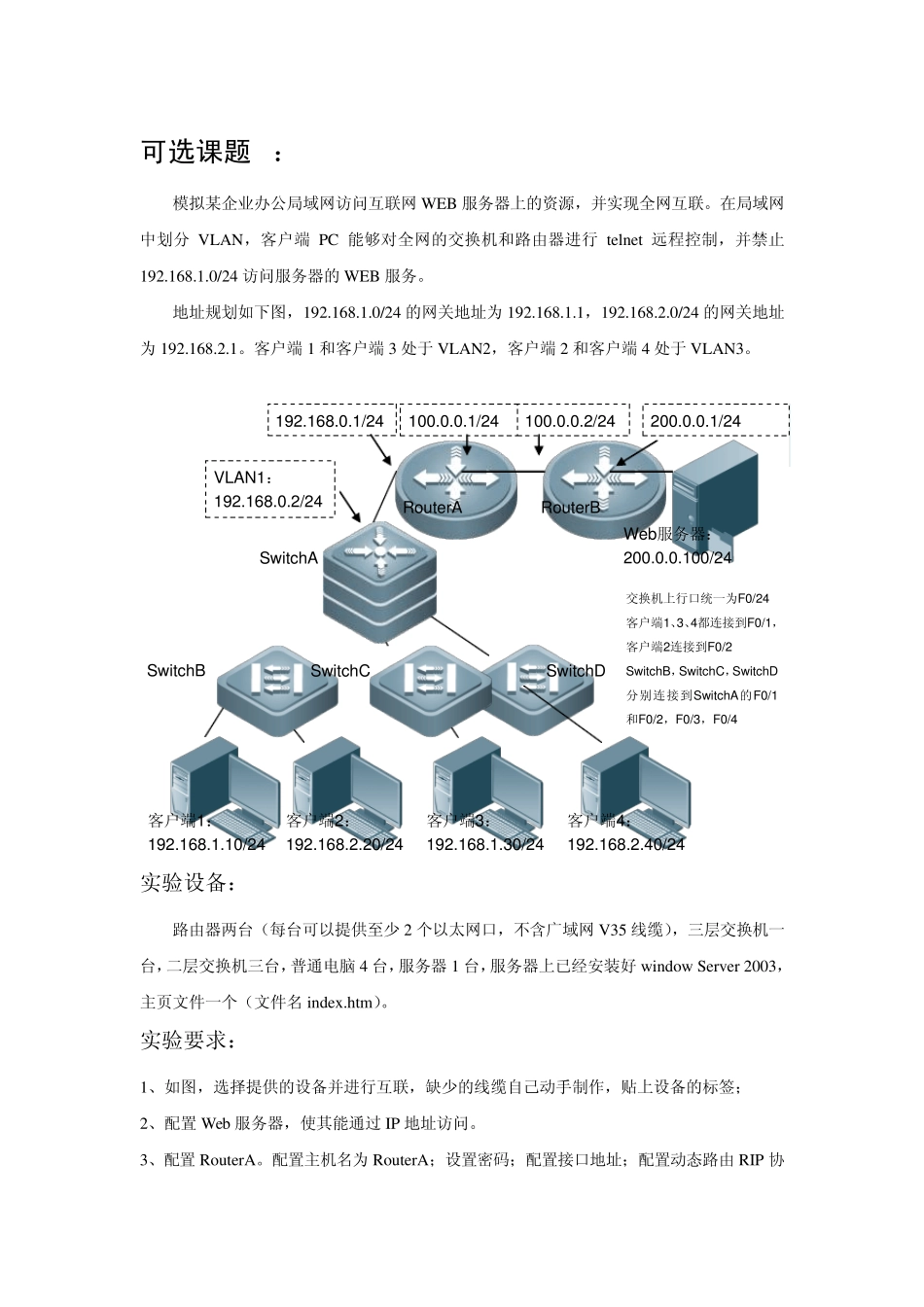 《局域网原理实验》设计要求_第3页