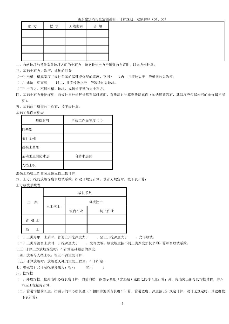 《山东省建筑工程消耗量定额》计算规则、定额解释、定额说明(2011.10整理)_第3页