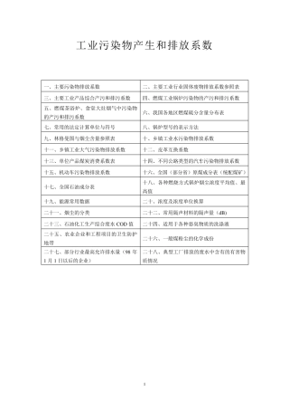 《工业污染物产生和排放系数手册》