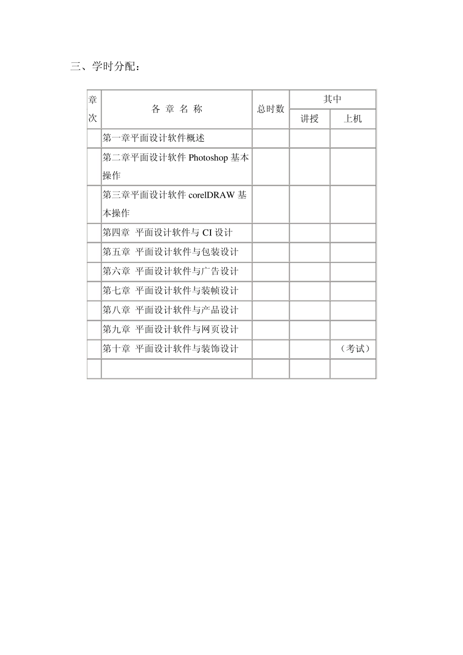 《平面设计软件》教学大纲_第3页