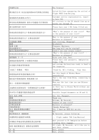 《幸福终点站》TheTerminal中英分列对照字幕台词