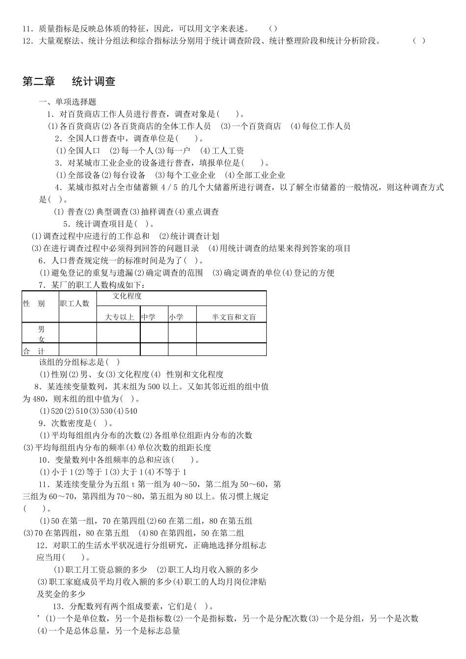 《应用统计学》练习题及答案_第2页