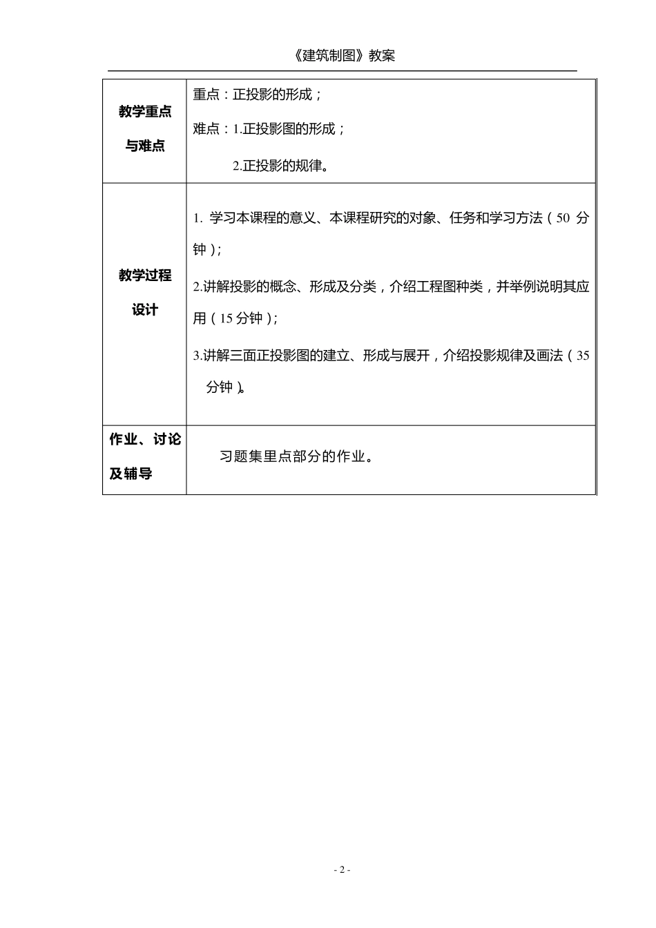 《建筑制图》教案_第2页