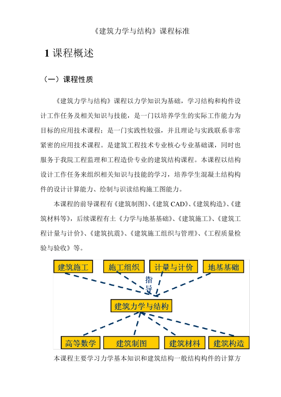 《建筑力学与结构》课程标准_第1页