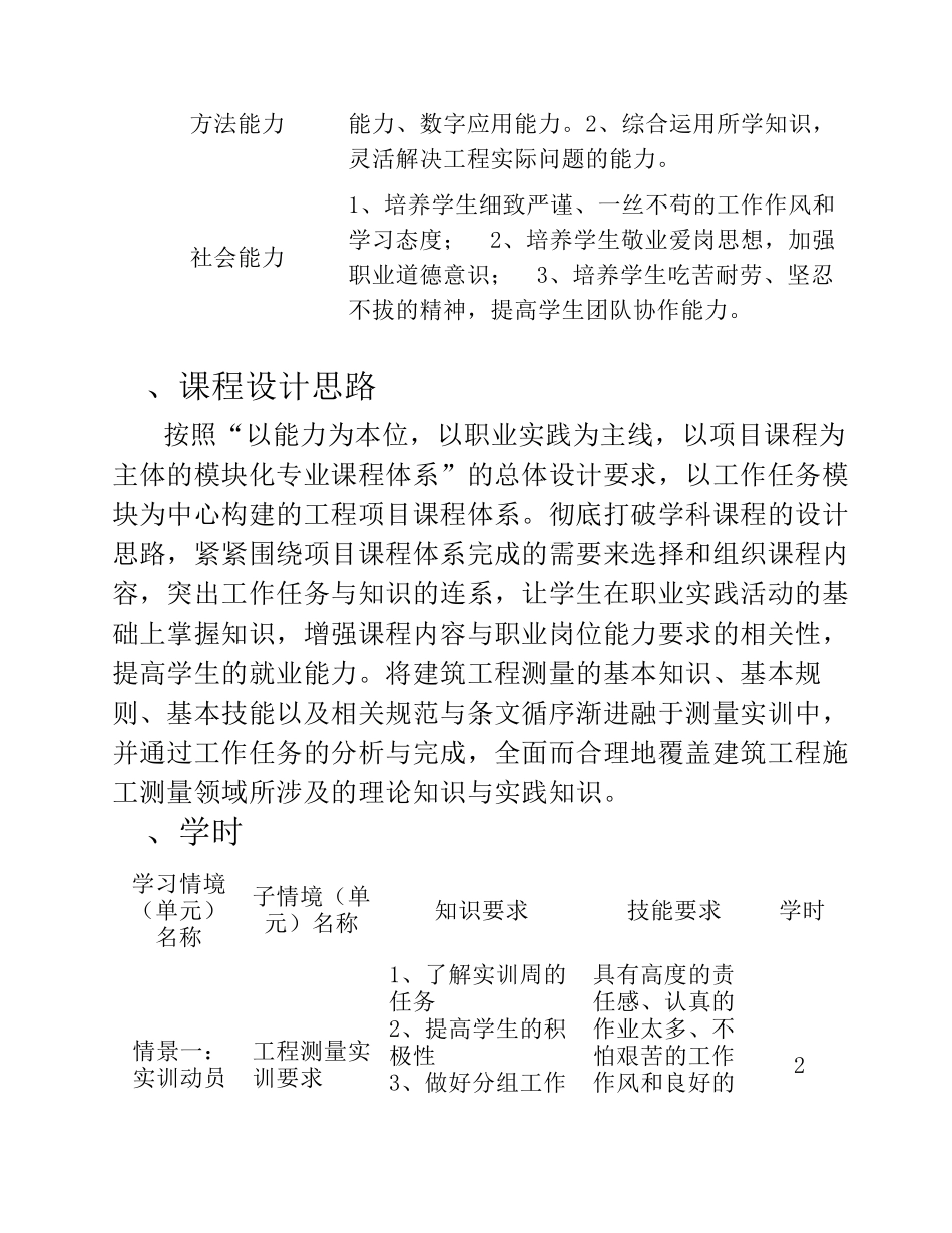 《建筑工程测量实训》课程标准_第3页