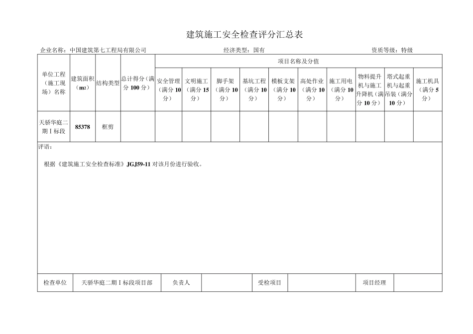 《建筑施工安全检查标准》(JGJ59—11)表格_第1页