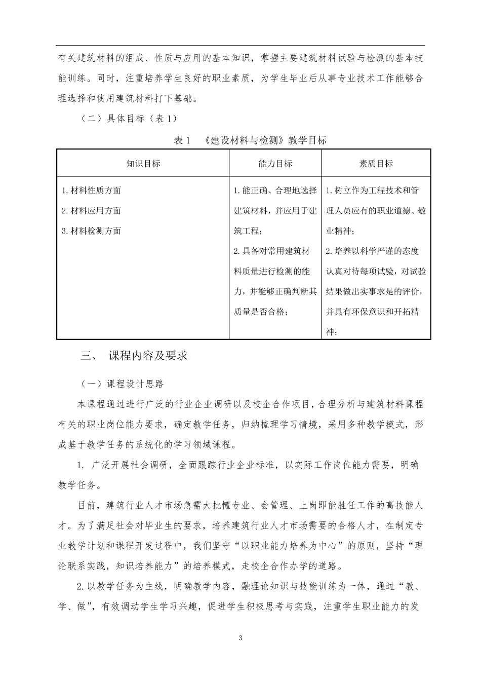 《建筑材料》课程标准_第3页