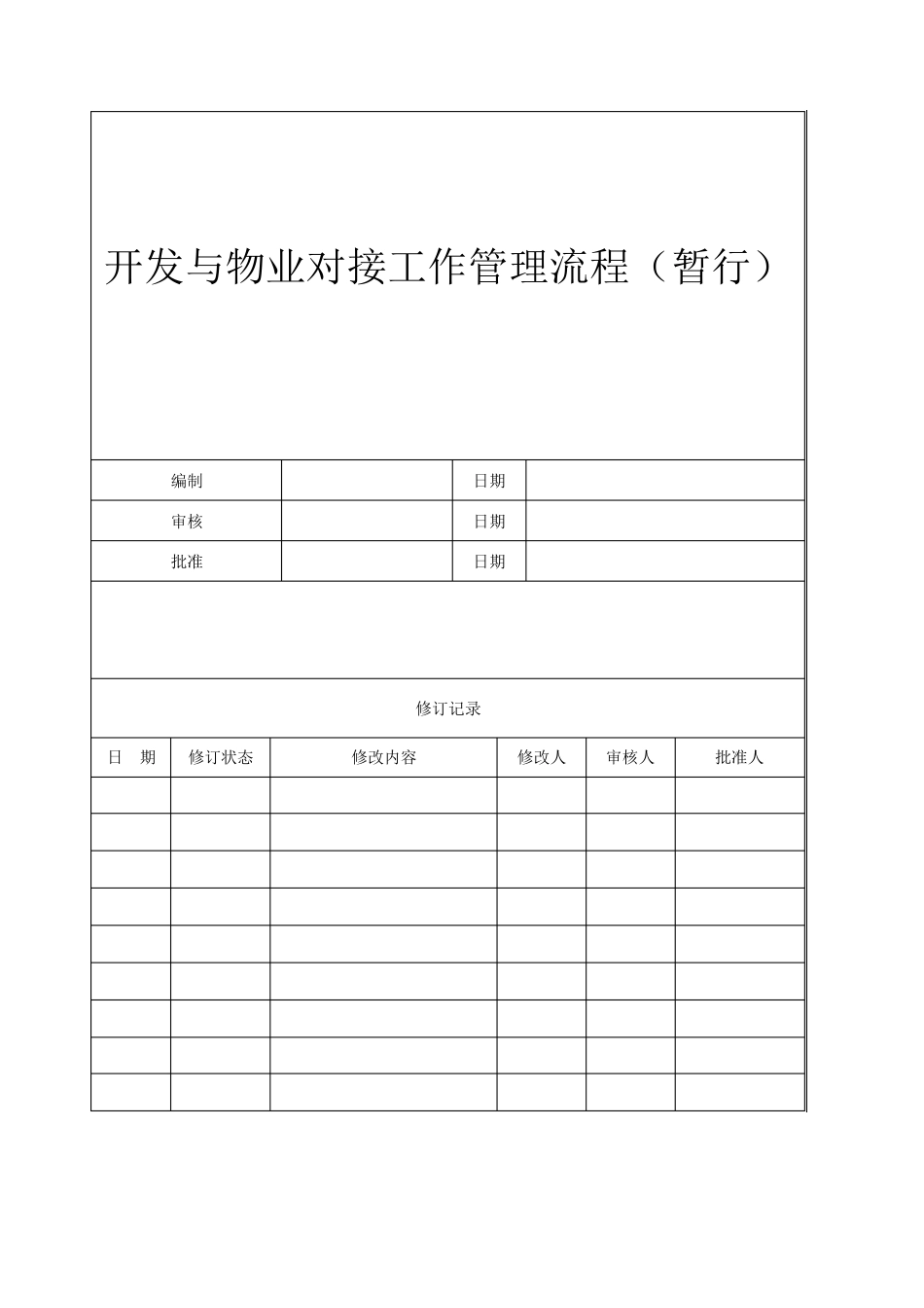 《开发与物业对接工作管理流程(暂行)》_第1页