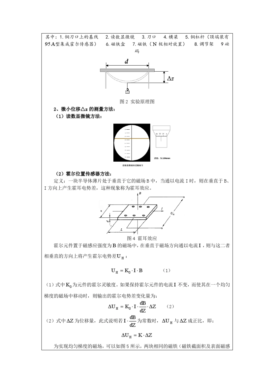 《弯曲法测量杨氏模量》实验报告(无数据版)王艳东_第2页