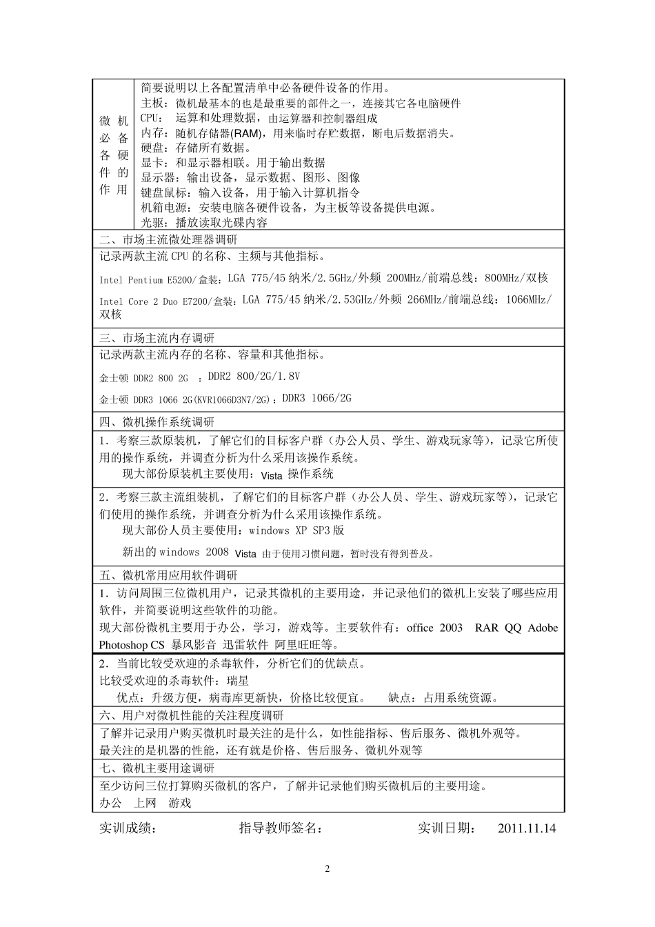 《微机系统与维护实训报告》答案_第2页