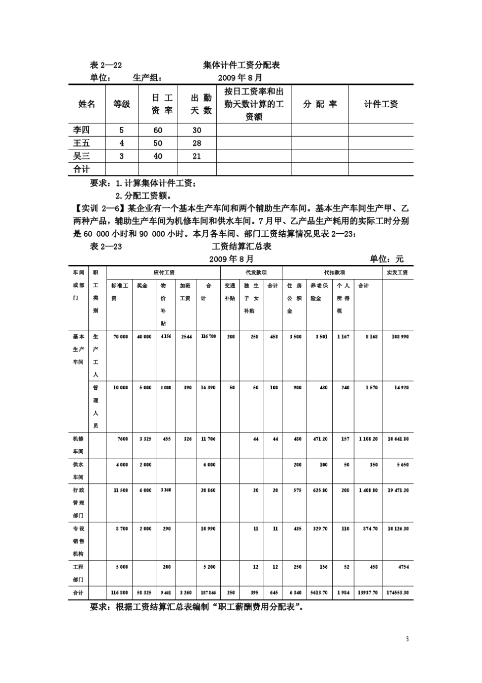 《成本会计——理论与实训》课后习题答案_第3页