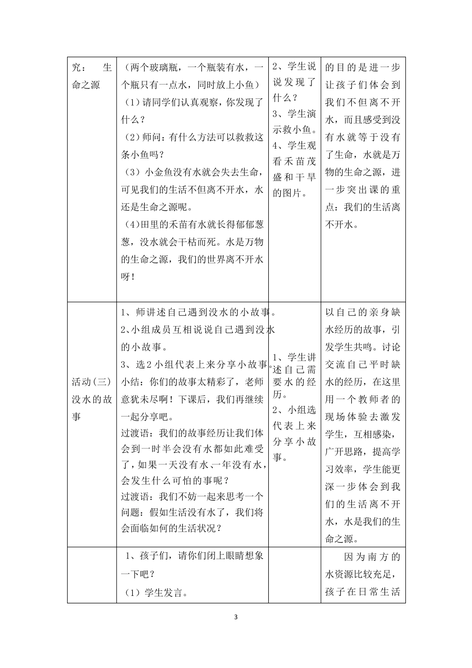 《我们的生活离不开水》教学设计_第3页