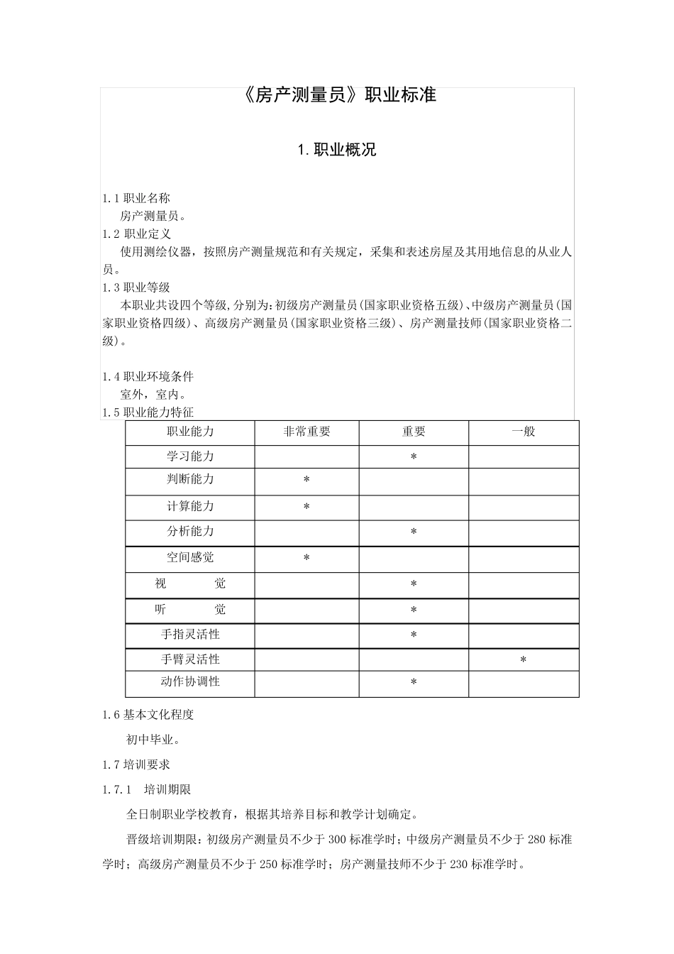 《房产测量员》职业标准_第1页