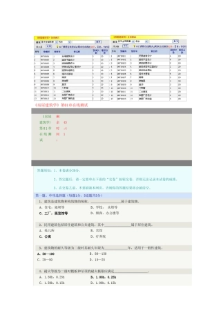 《房屋建筑学》在线测试及答案