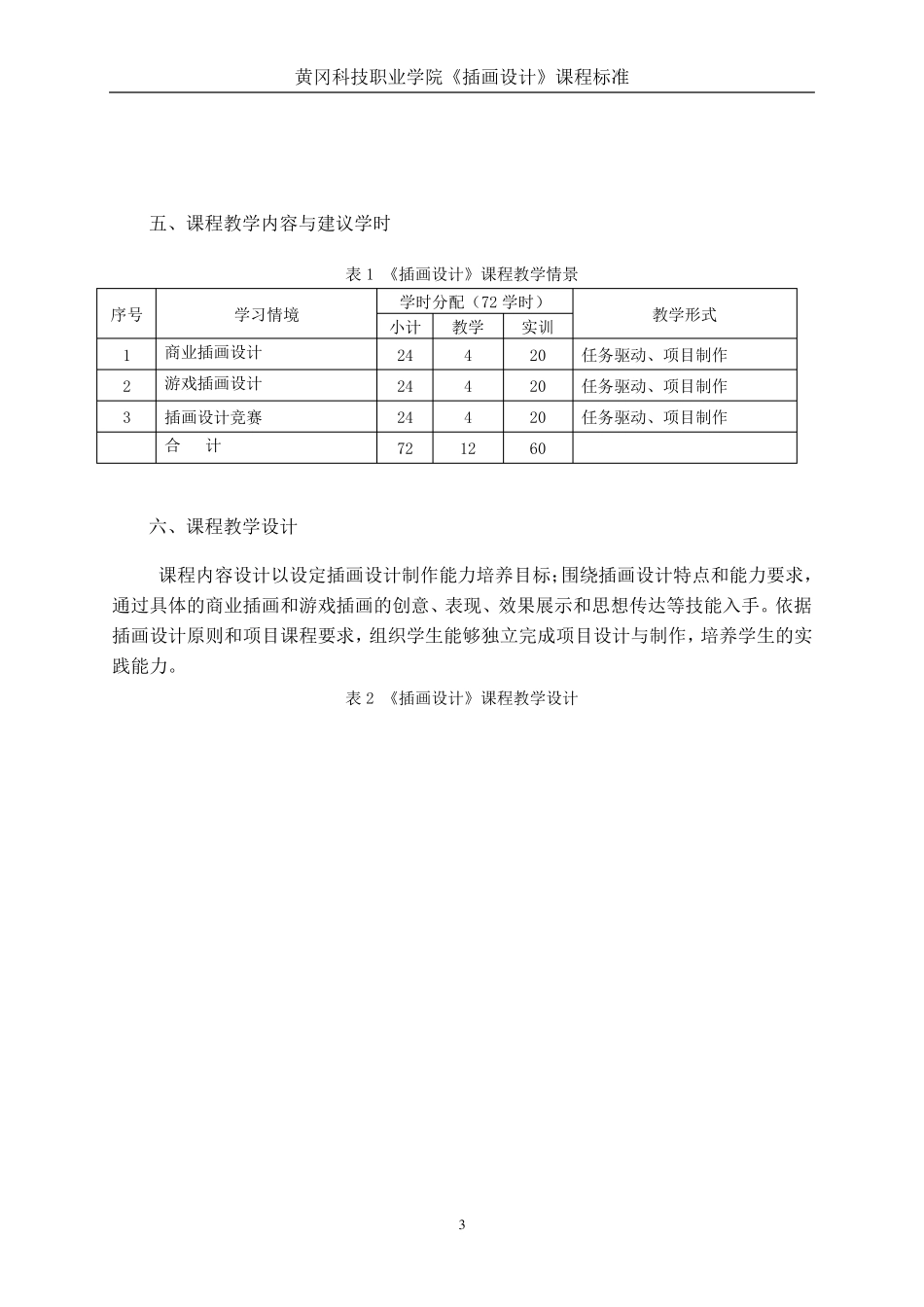 《插画设计》课程标准_第3页