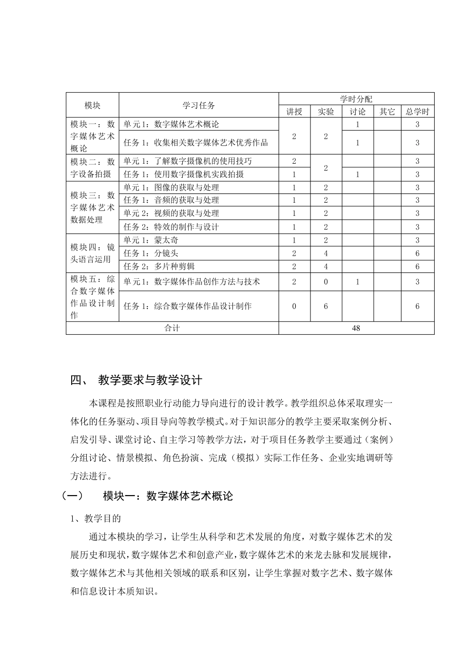 《数字媒体艺术制作》教学大纲_第3页