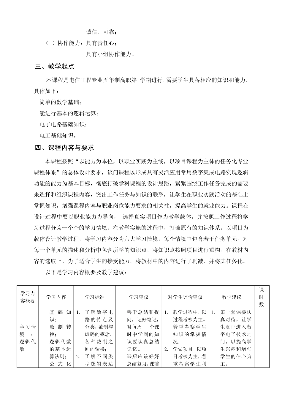 《数字电子技术》课程标准11电信_第3页