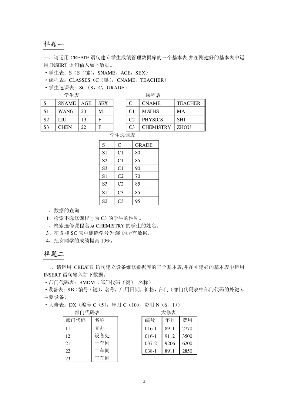 《数据库及其应用》实践环节指导_第2页