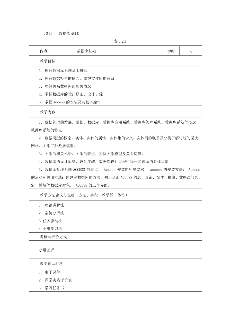 《数据库基础Access》课程标准_第3页