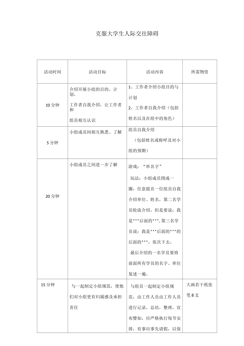 社会工作小组活动计划_第1页