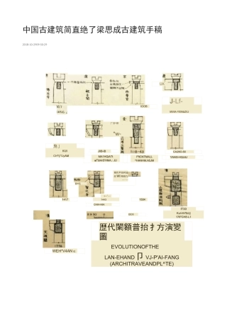 中国古建筑简直绝了梁思成古建筑手稿