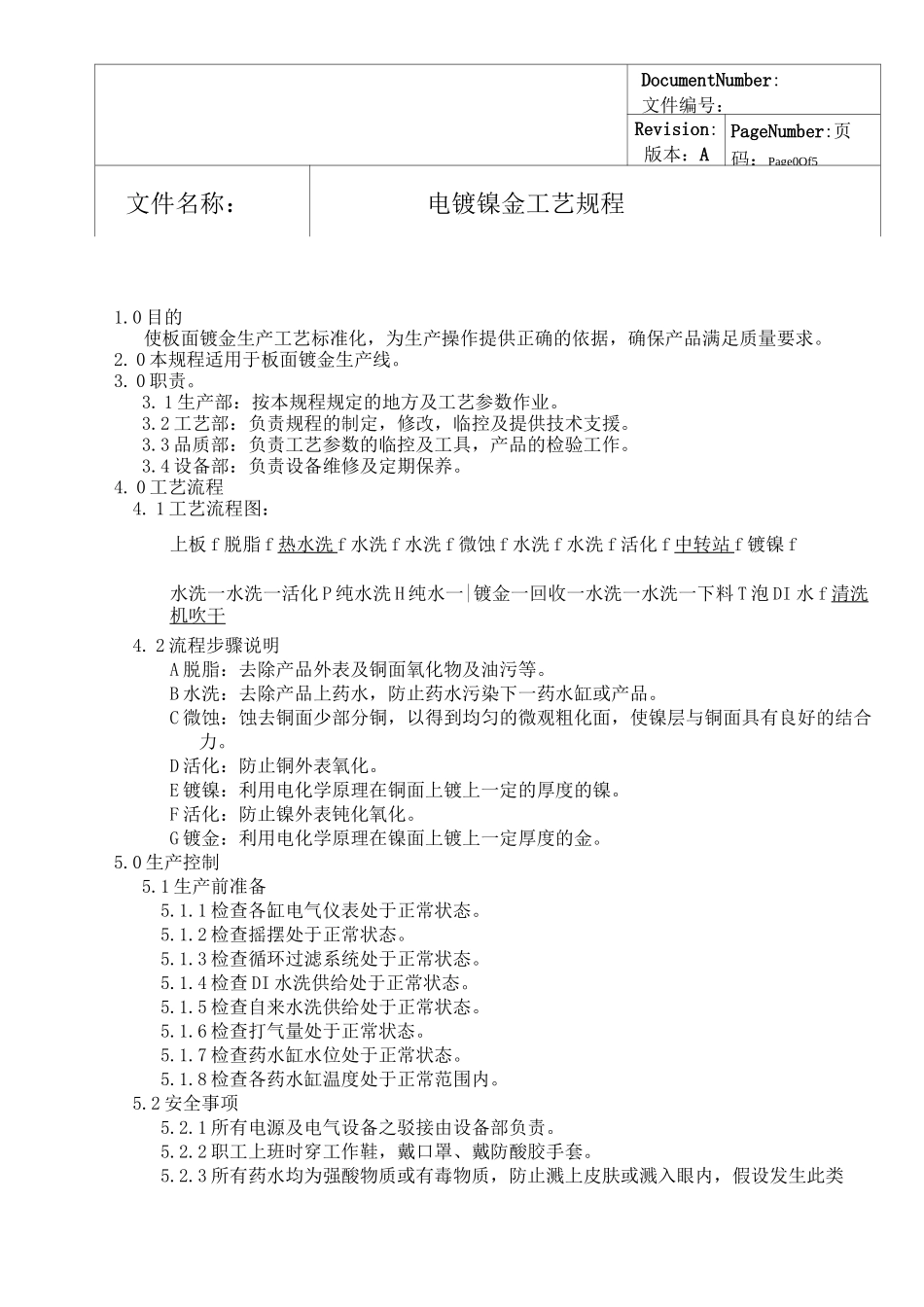 电镀镍金作业指导书_第1页