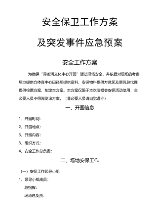 《大型活动安保方案》 