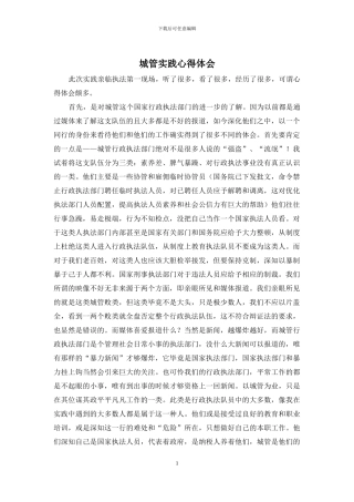 城管实践心得体会