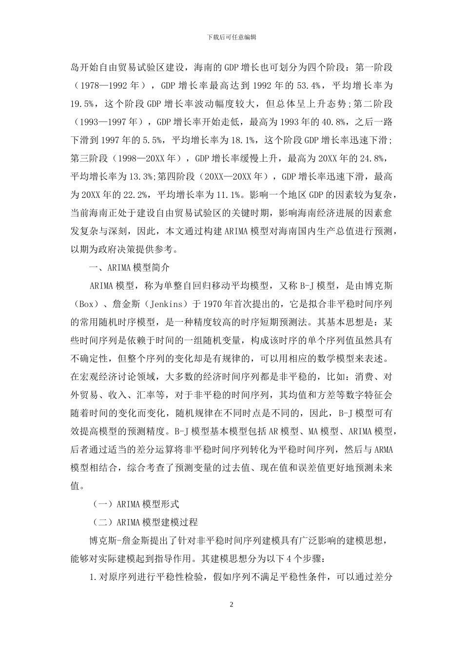 基于ARIMA模型的海南省国内生产总值预测_第2页