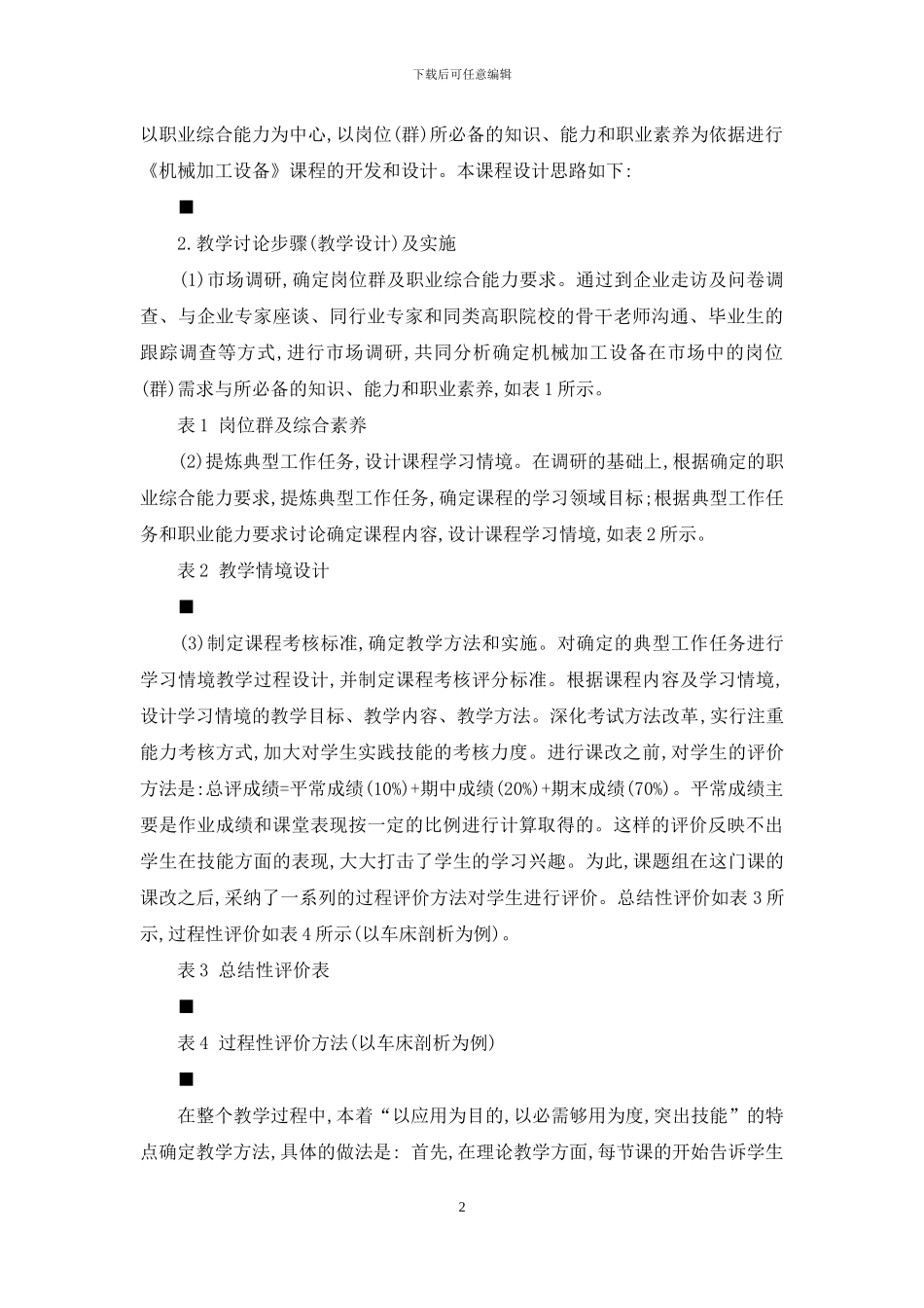 基于工作过程的《机械加工设备》教学研究与实践探索_第2页