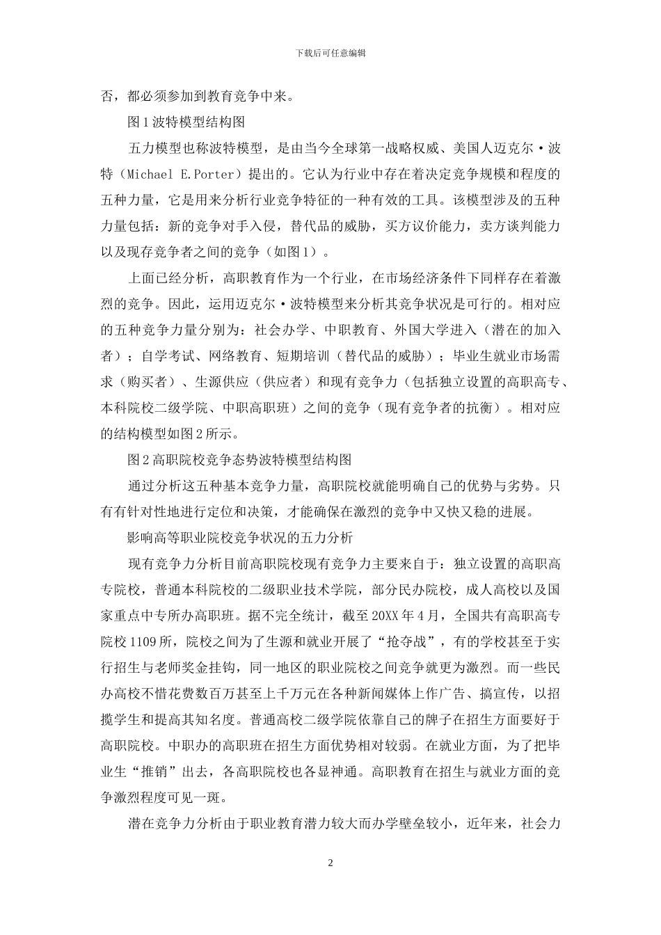 基于波特模型的高职院校竞争态势分析与研究_第2页