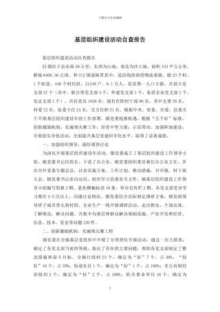 基层组织建设活动自查报告