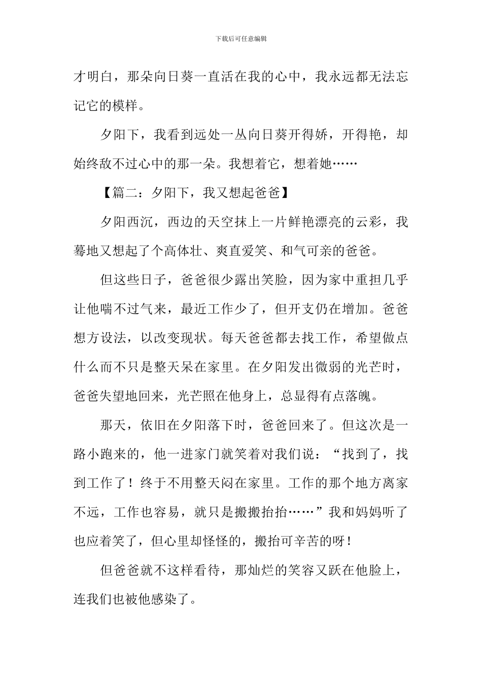 夕阳下我又想起作文_第3页