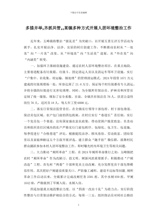 多措并举-齐抓共管--某镇多种方式开展人居环境整治工作