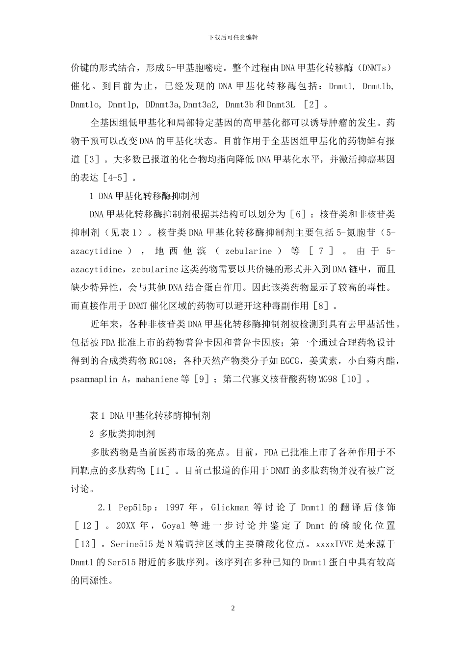 多肽类DNA甲基化转移酶抑制剂-DNA甲基化抑制剂_第2页