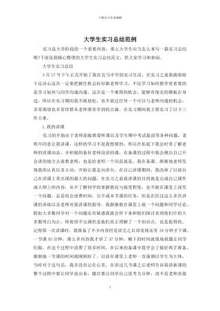 大学生实习总结范例