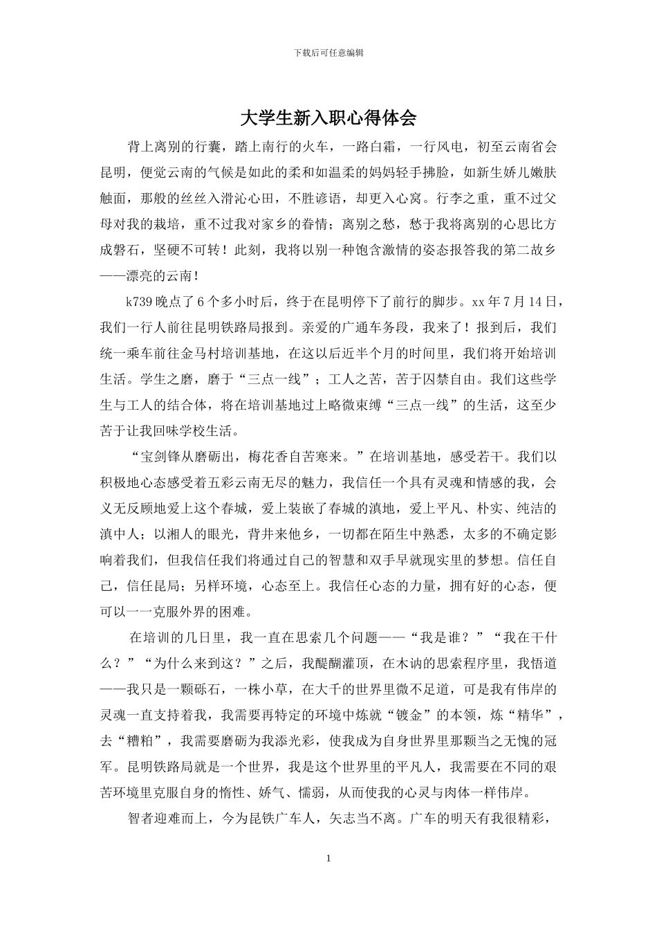 大学生新入职心得体会_第1页