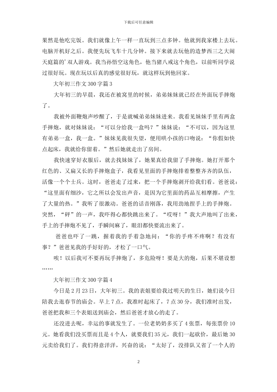 大年初三作文300字4篇-1_第2页